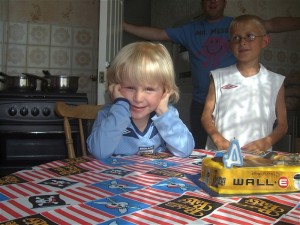 Lennon with Birthday cake